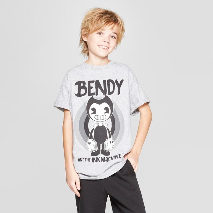 Target Boys' Bendy And The Ink Machine Short Sleeve Graphic T-shirt - Gray