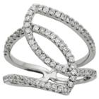 Prime Art & Jewel Sterling Silver Cz Geometric Moxy Ring,