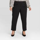 Women's Plus Size Pleat Front Straight Trouser - A New Day Black