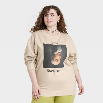 Women's Ariana Grande Plus Size Sweetener Graphic Sweatshirt - Cream