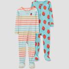 Baby Girls' 2pk Strawberry Footed Pajama - Just One You Made By Carter's