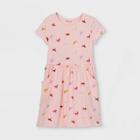 Girls' Printed Jersey Short Sleeve Knit Dress - Cat & Jack Powder Pink