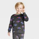 Toddler Boys' Long Sleeve Plush Micro-fleece Crewneck Pullover - Cat & Jack Charcoal Gray