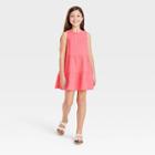 Girls' Sleeveless Gauze Tiered Dress - Cat & Jack Coral