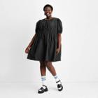 Women's Puff Short Sleeve Drawcord Mini Dress - Future Collective With Gabriella Karefa-johnson Black