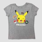 Girls' Pokemon Pikachu Short Sleeve T-shirt - Heather Gray
