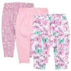 Honest Baby Baby Girls' 3pk Organic Cotton Cuff-less Harem Flutter Pants - Purple