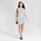 Women's Shirred Front Cross Back French Terry Dress - Almost Famous (juniors') Heather Gray