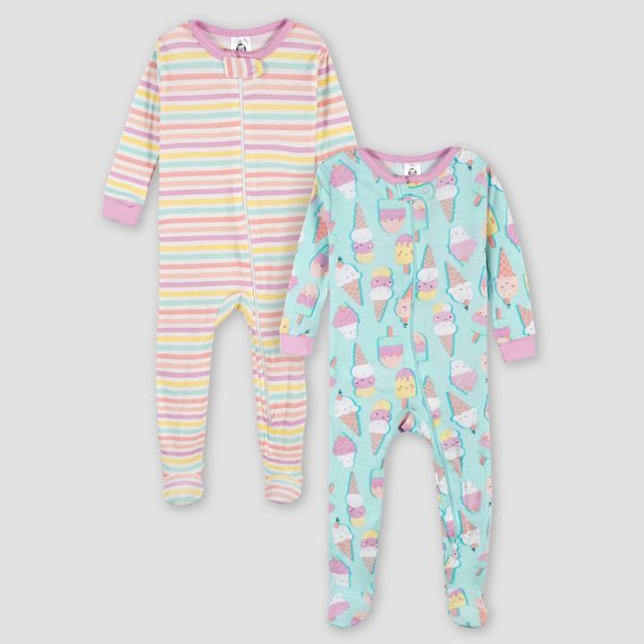 Gerber Baby Girls' 2pk Sweet Dreamer Snug Fit Footed Pajama -