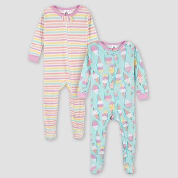 Gerber Baby Girls' 2pk Sweet Dreamer Snug Fit Footed Pajama -