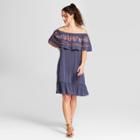 Women's Cross Stitch Embroidered Off The Shoulder Dress - Knox Rose