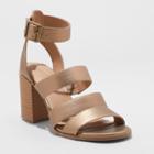 Target Women's Etta Metallic Ankle Strap Sandal - Universal Thread Gold