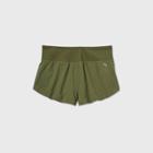 Women's High-waisted Laser Cut Shorts 2 - Joylab Olive Green S, Green Green