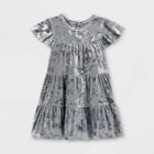 Toddler Girls' Tiered Velour Short Sleeve Dress - Cat & Jack