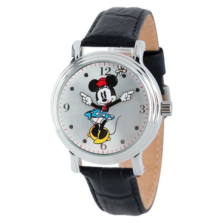 Women's Disney Minnie Mouse Shinny Vintage Articulating Watch With Alloy Case - Black,