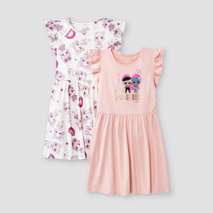 Girls' L.o.l. Surprise! Paris 2pk A-line Dress - Xxl, Black/pink/white