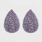 Glass Stud Earrings - A New Day Violet, Women's, Purple