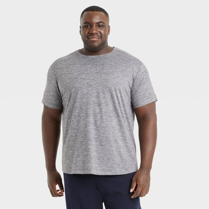 Men's Big & Tall Short Sleeve Soft Stretch T-shirt - All In Motion Heathered Gray