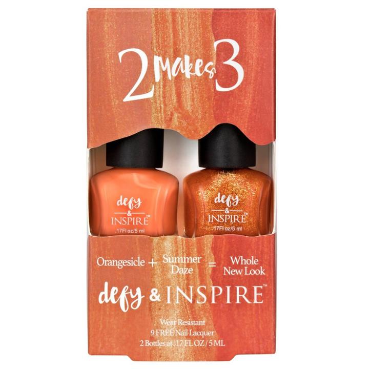 Defy & Inspire Duo Nail Polish Set 2 Makes 3 - Orangesicle + Summer Daze
