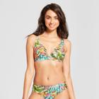 Clean Water Cleanwater Women's Striped Tropical Bralette Bikini - Pink Floral