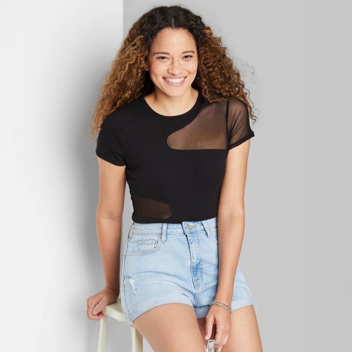 Women's Super-high Rise Curvy Rolled Cuff Jean Shorts - Wild Fable Light Wash