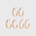 Textured Multi Hoop Earring Set 3pc - Wild Fable Gold