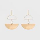 Geometric Shapes And Simulated Pearl Drop Earrings - A New Day Gold