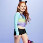 Girls' Checker Gradient Rash Guard - More Than Magic Purple