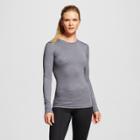 Women's Compression Long Sleeve Crew T-shirt - C9 Champion Charcoal Heather