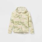 Girls' Fleece Hoodie - Harper & Elliott Army Green/cream