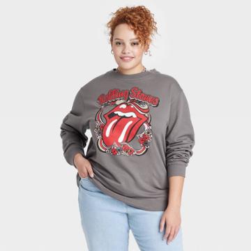 Women's Plus Size The Rolling Stones Valentine's Day Graphic Sweatshirt - Black