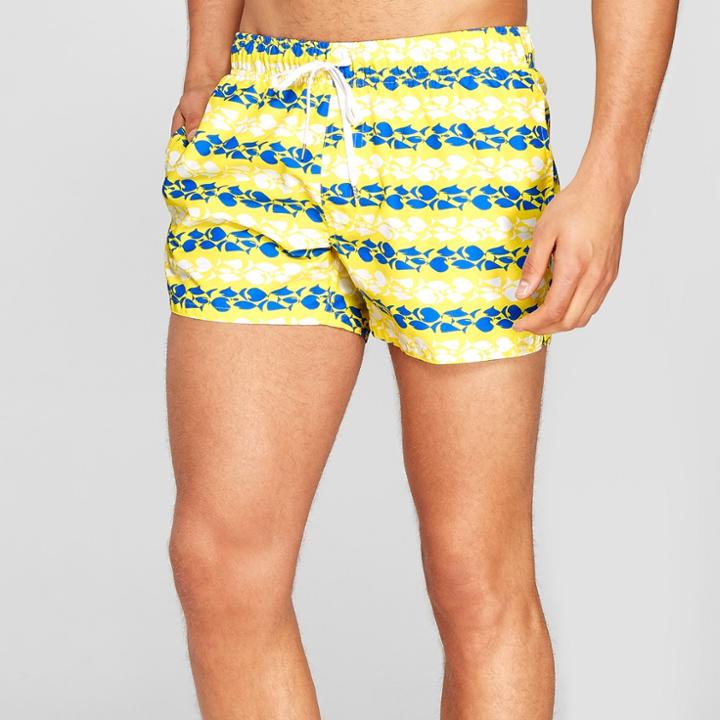 Men's Striped 4 Evolve By 2(x)ist Woven Swim Shorts Fish Stripe - Vibrant Yellow
