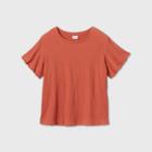 Women's Plus Size Short Sleeve Scoop Neck T-shirt - Ava & Viv Red X, Women's