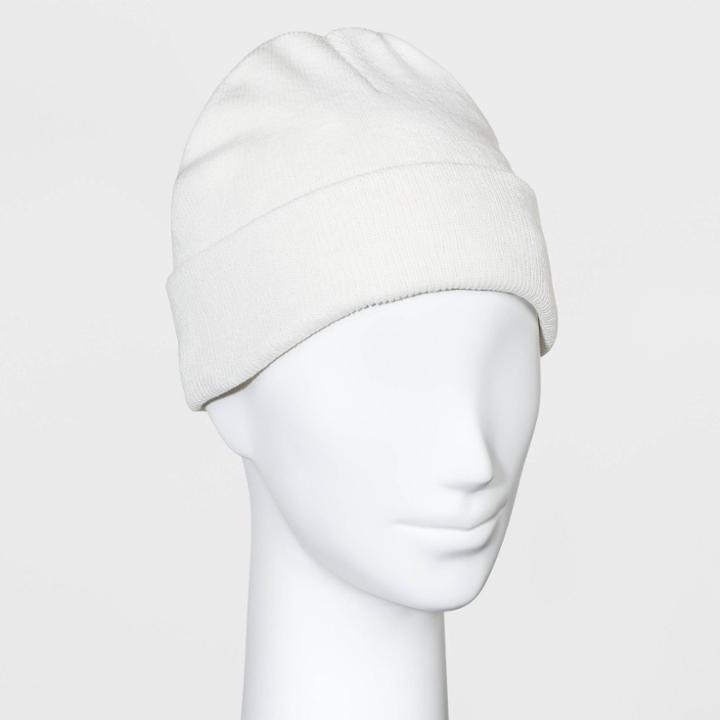 Women's Essentials Beanie - Wild Fable Cream One Size, Ivory