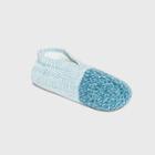 Women's Marled Sweater Knit Colorblock Slipper Socks - Stars Above Blue