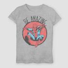 Girls' Marvel Spider-man Be Amazing Short Sleeve T-shirt - Heather Gray