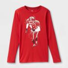 All In Motion Boys' Long Sleeve Football Player Graphic T-shirt - All In