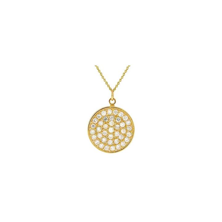 Target Gold Over Silver Cubic Zirconia Circle Necklace,