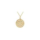 Target Gold Over Silver Cubic Zirconia Circle Necklace,