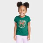 Toddler Girls' Deer Short Sleeve Shirt - Cat & Jack Jade Green