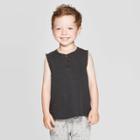 Toddler Boys' Textured With Placket Tank Top - Art Class Washed Black 4t, Toddler Boy's