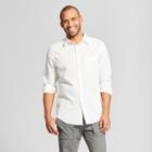 Men's Standard Fit Linen Cotton Long Sleeve Button-down Shirt - Goodfellow & Co White