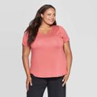 Women's Plus Size Short Sleeve Scoop Neck Relaxed Fit T-shirt - Ava & Viv Mauve (pink)