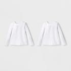 Toddler Girls' 2pk Long Sleeve T-shirt Set - Cat & Jack White