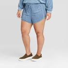 Women's Plus Size Mid-rise French Terry Shorts - Universal Thread Blue 1x, Women's,