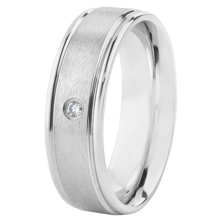 West Coast Jewelry Men's Stainless Steel Cubic Zirconia Ring, Size: