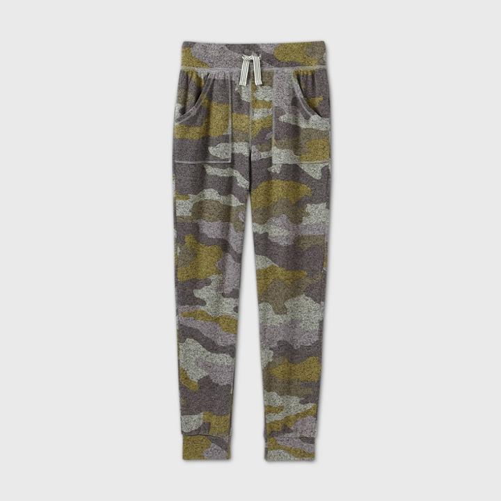 Girls' Camo Cozy Jogger Pants - Cat & Jack Green