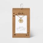 Bella Uno Bellissima Silver Plated White Queen Anne's Lace Pressed Flower Hexagon Necklace - Gold