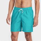 Men's 7 Geo Swim Trunks - Goodfellow & Co Turquoise Green