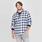 Men's Plaid Big & Tall Long Sleeve 2-pocket Flannel Button-down Shirt - Goodfellow & Co Divine Blue